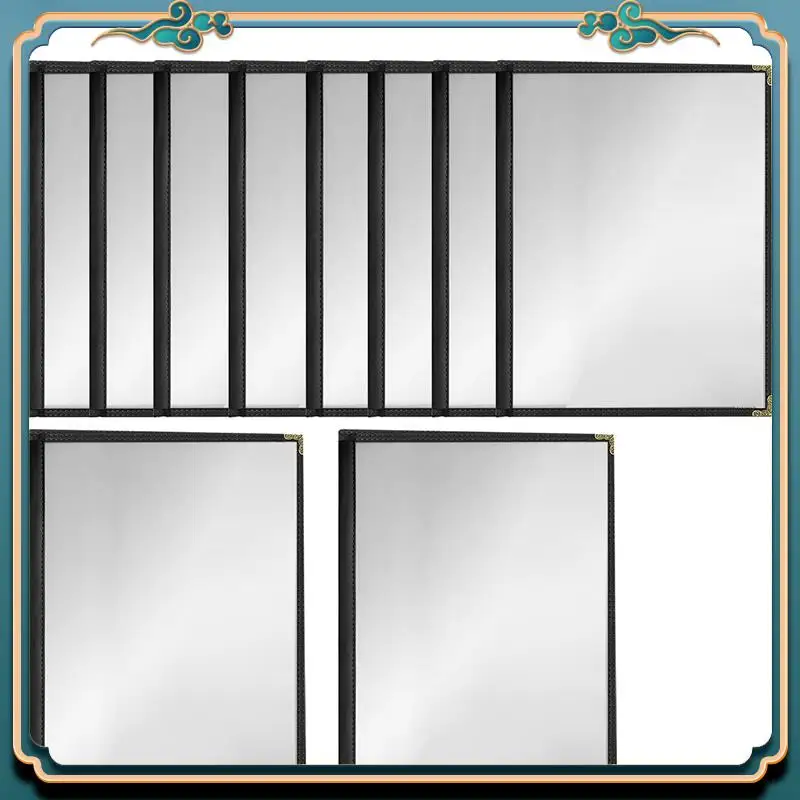 ABJG-36 Pack غطاء قائمة على طراز المقهى، حافة مزدوجة الغرز، فينيل شفاف كريستالي (أسود، صفحتين/4 عرض - 8.5 بوصة × 11 بوصة)