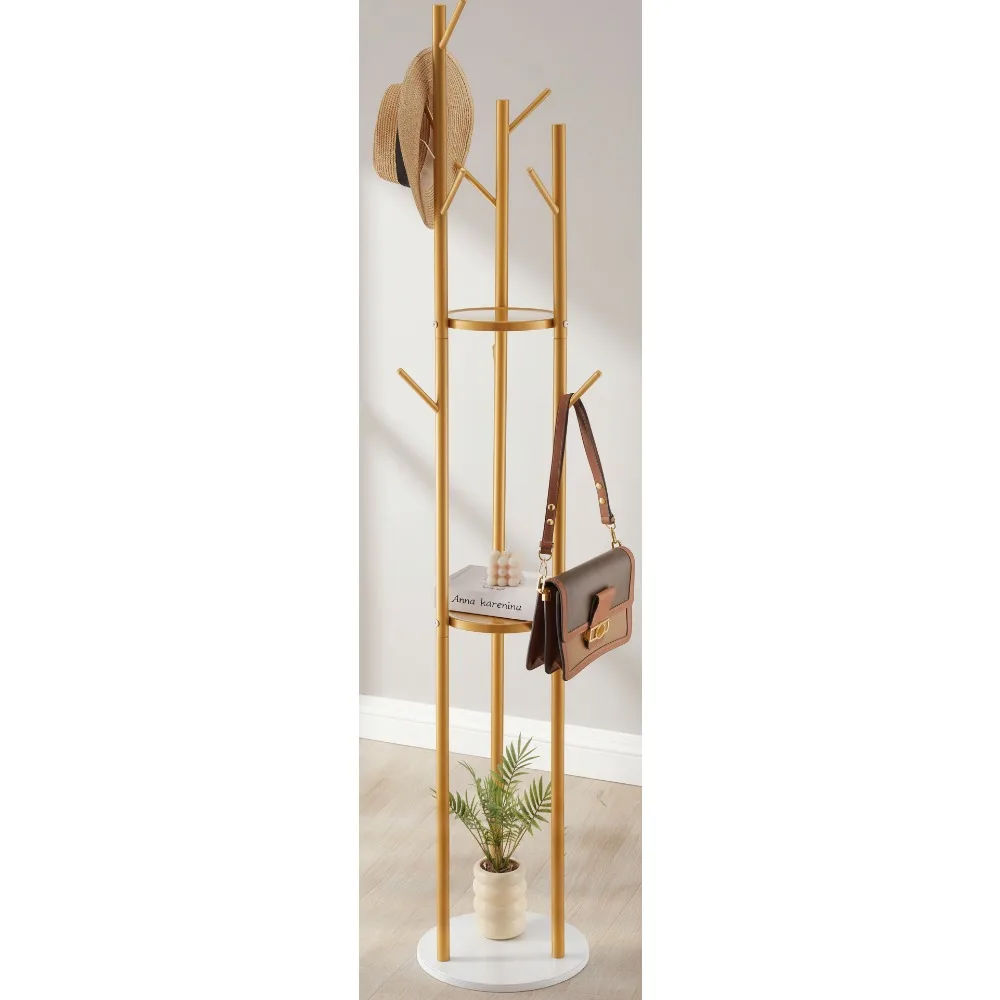 

Отдельно стоящая вешалка для одежды с основанием из кварцевого камня и 9 крючками, современная вешалка для одежды для прихожей, спальни, офиса