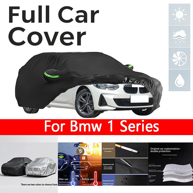 

Full black Car Covers for BMW 1 Series Waterproof All-Weather Windproof Dustproof UV-Protected Outdoor Use