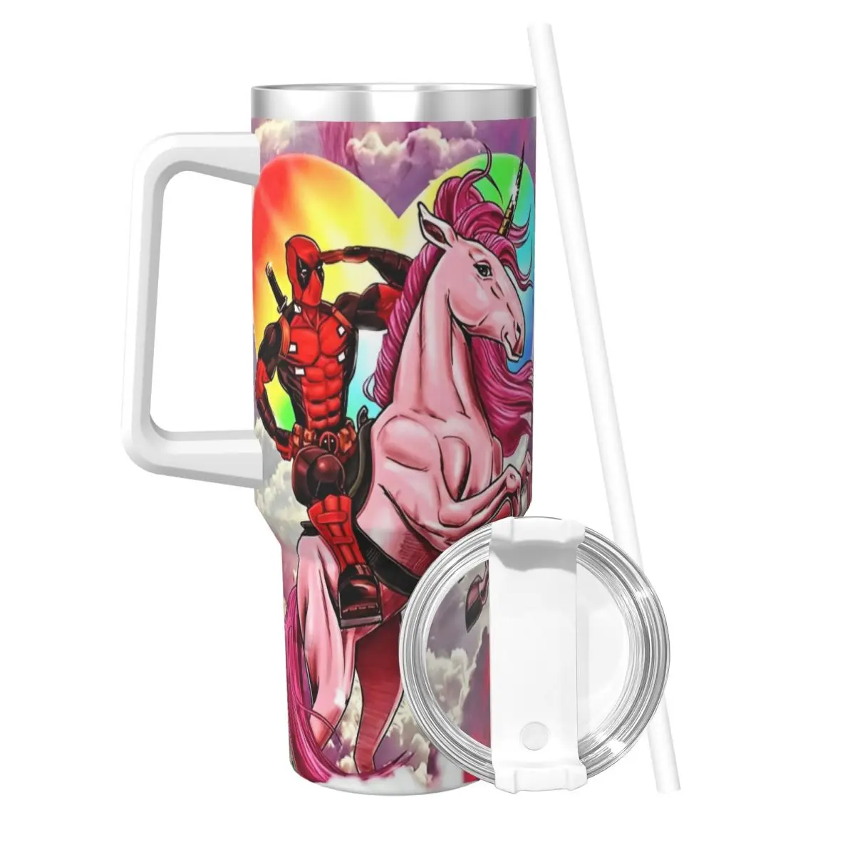 Roestvrijstalen Tumbler Deadpool & Wolverinecartoon Thermische Cups Fantasie Lekvrije Koude En Hete Auto Mokken Rijden Waterfles