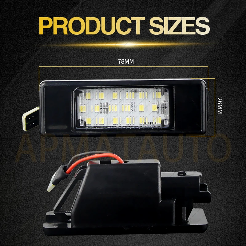 LED License Plate Number Light For Nissan almera Armada Dualis juke Kicks Latio NP300 Navara Pulsar X-Trail Car Lamp Accessories