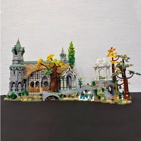 6167pcs Film Series of the Rings Rivendells Street View Building Blocks Model Compatible 10316 Style Bricks Toy Kid Gifts