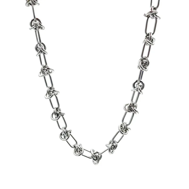 10 قطع من الفولاذ المقاوم للصدأ على شكل قلادة على طراز الشرير بتصميم عقدة بسيطة وإكسسوارات عصرية للرجال #3