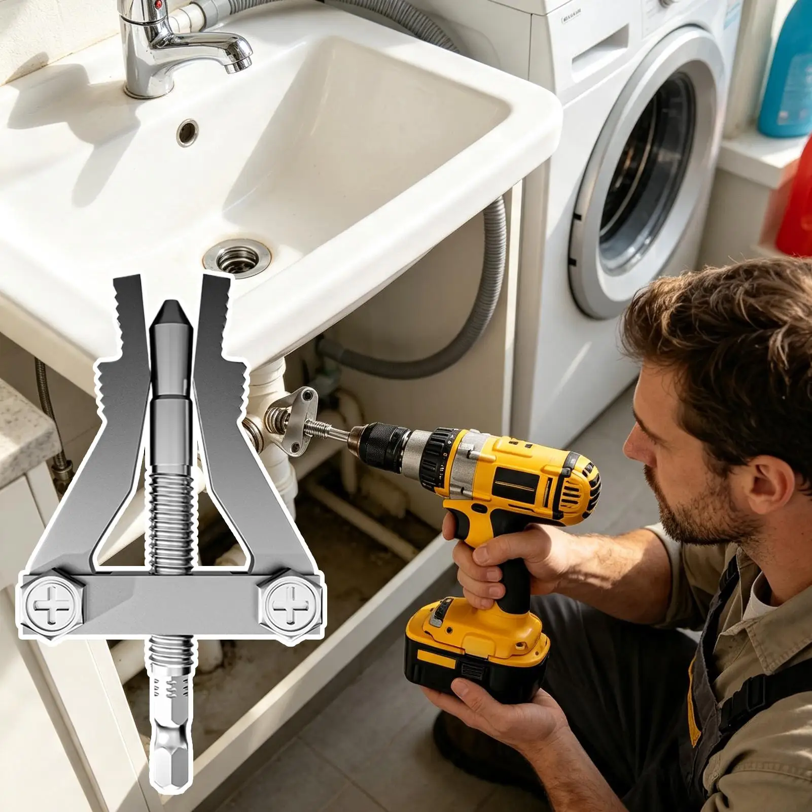 Electric Drill Broken Thread Extractor Faucet Angle Valve Broken Thread Extraction Tool for Damaged Screw Pipe Removal