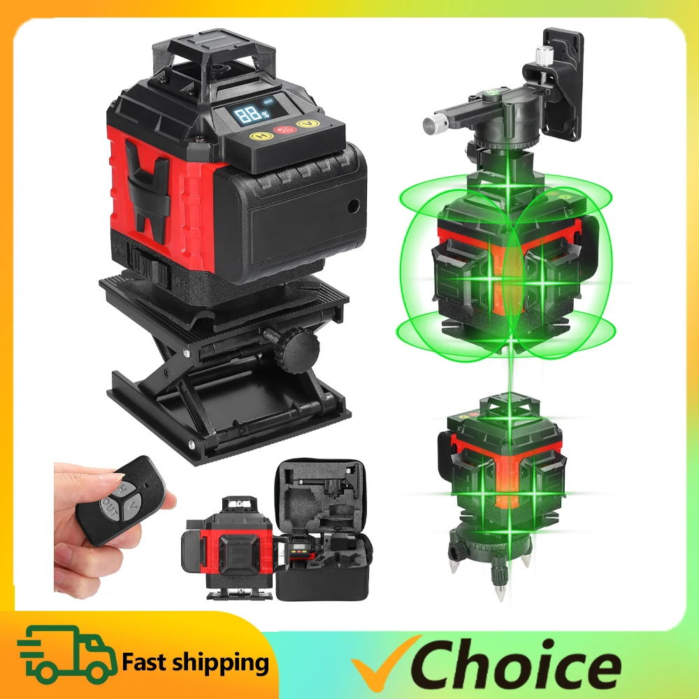 Multifunctional 16 Lines Laser Level 3° Self-leveling Machine Rechargeable Leveling Tool Omnidirectional Ground Wall Sticker