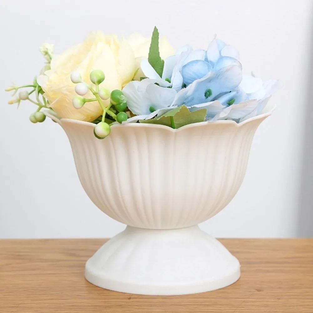 New White Roman Plant Pot Simple Decorative Flower Planter Art Desktop Vase Home Decoration