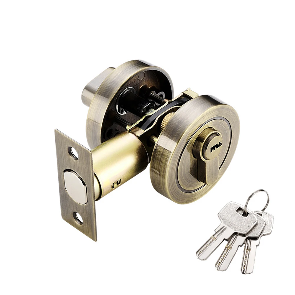 Single Sided Door Lock with External Key and Solid Latch Stainless Steel Construction for Front Doors and Bedrooms