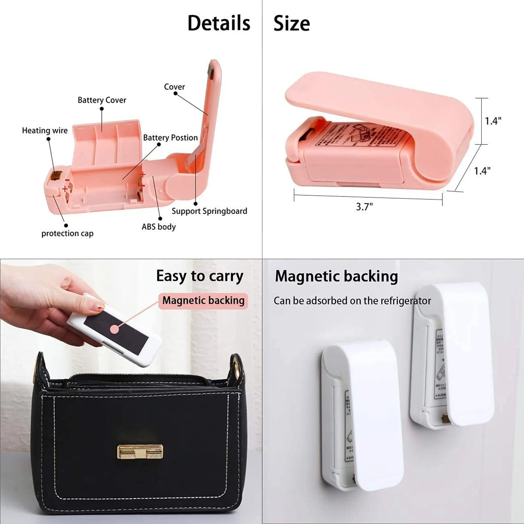 ABLQ Portable Mini Sealing Machine Household Plastic Bag Sealing Machine Snacks Hand Piezoelectric Heat Sealing Machine