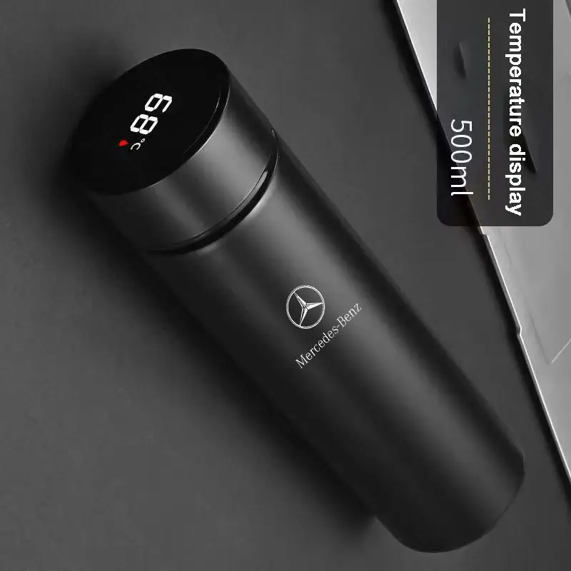 Thermos Coffee Mug Stainless Steel Coffee Cup Temperature Display Vacuum Flask For Mercedes benz A B G Class AMG W205 W210 W211