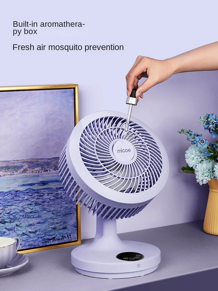 Ventiladores de circulación de aire con Control remoto, suministro de aire de gran angular, ventiladores eléctricos para el hogar, mesa de turbina silenciosa, hoja en espiral, ventilador portátil