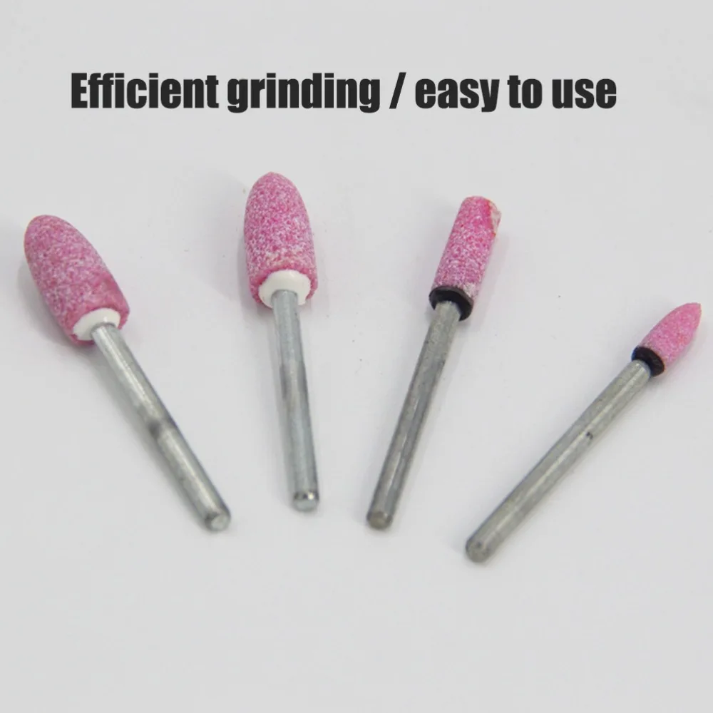 

100pcs Red Corundum Abrasive Stone Set Mounted Stones Precision Heads Rotary Tool Accessories Shank Type Grinding Heads Wheel