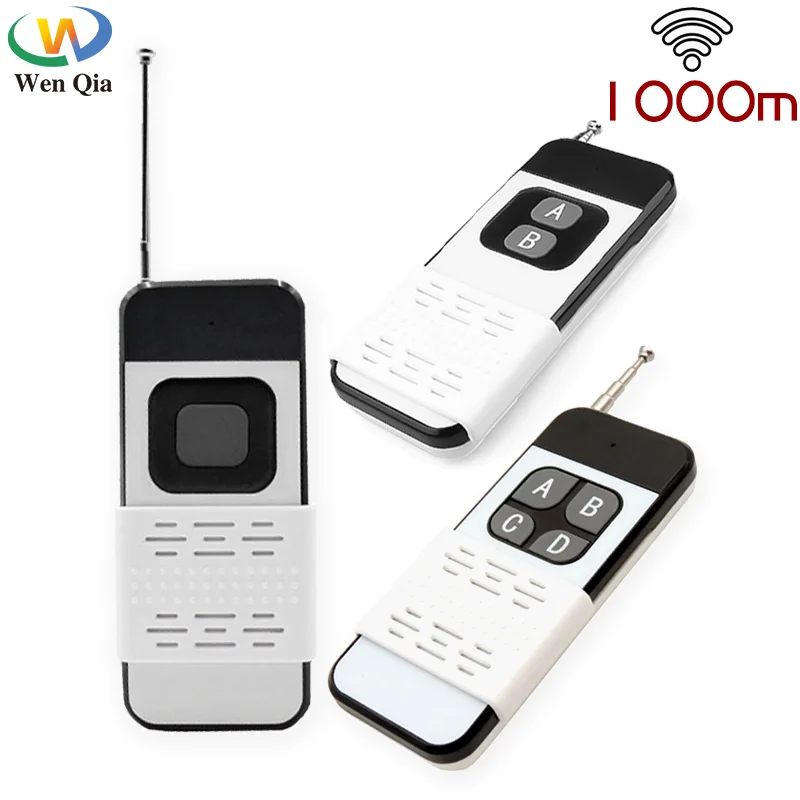 433 Mhz Wireless RF Module Remote Control Learning Code 1527 Remote Control 1/2/4CH Long Range 1000m For Lamps Lights Gate Door