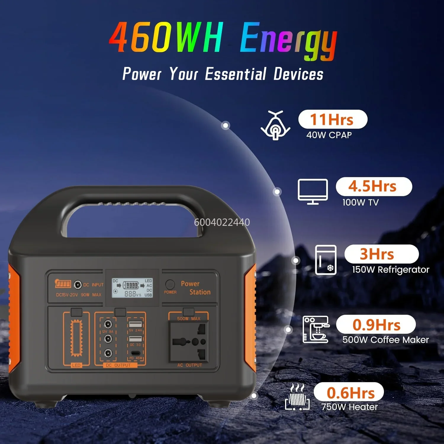 300W 500W Portable Solar Power Station Generator 110V220V LED Light Emergency Solar Power Bank for Home Outdoor Camping