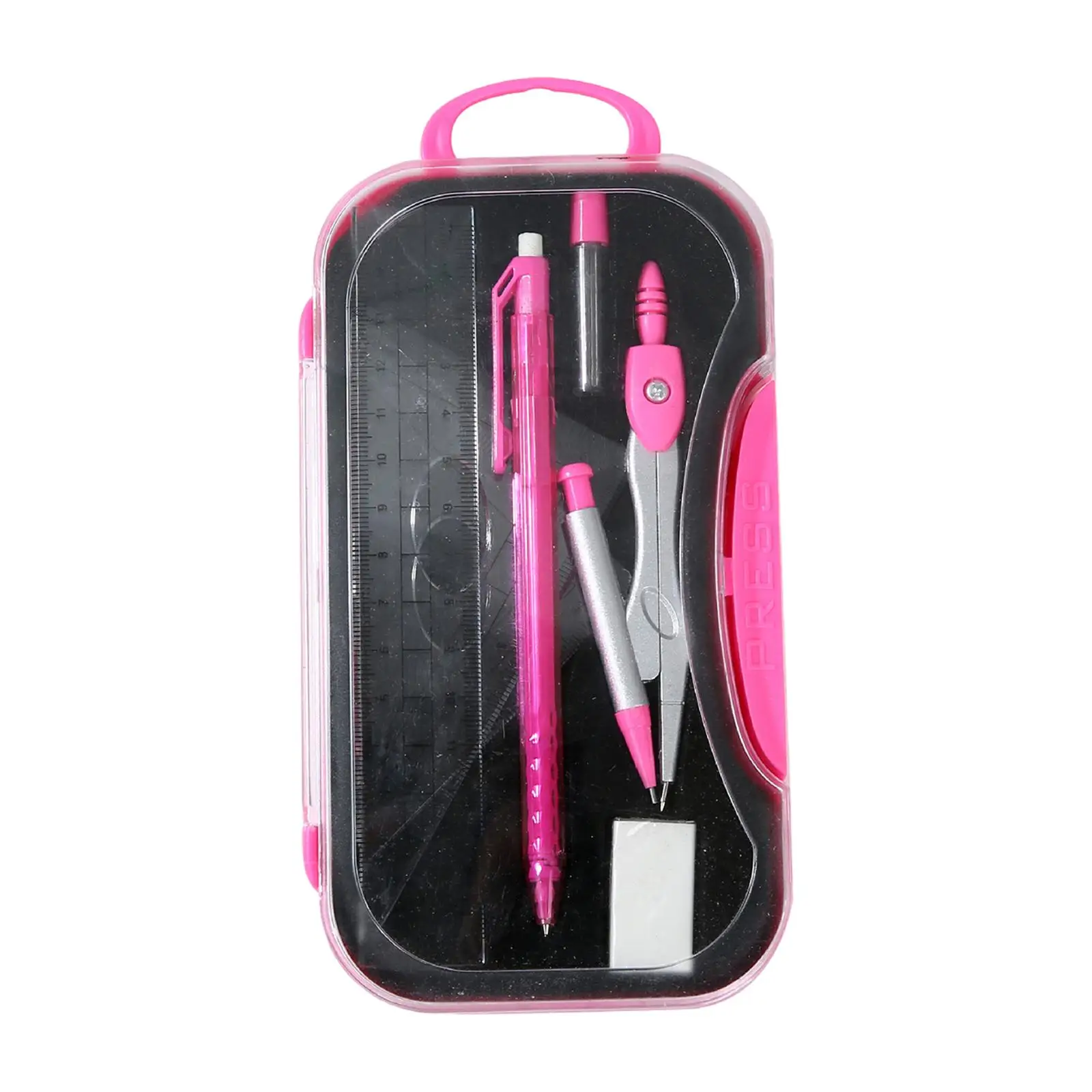 Geometry Set Compass Set Portable Straight Ruler Eraser Schooling Math Ruler Set for Engineering Drafting Tools Students