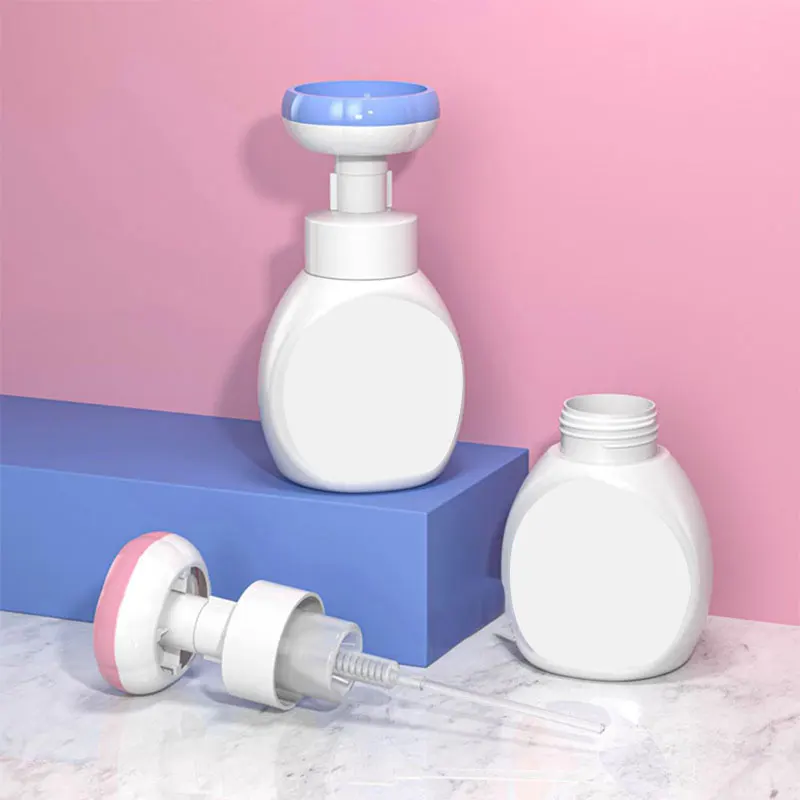 Flower Stamp Liquid Soap Dispenser Foam Pump Press Empty Bottle For Facial Cleanser Hand Soup Pump Bottle Bathroom Accessories