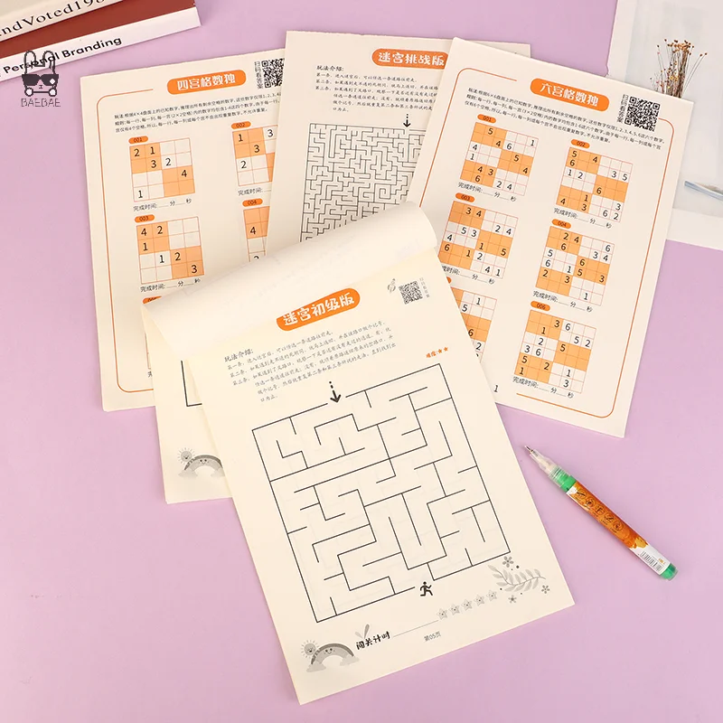 1pc caneta controle labirinto inteligência cerebral jogo de pensamento lógico crianças sudoku labirinto livros montessori educação brinquedos para criança