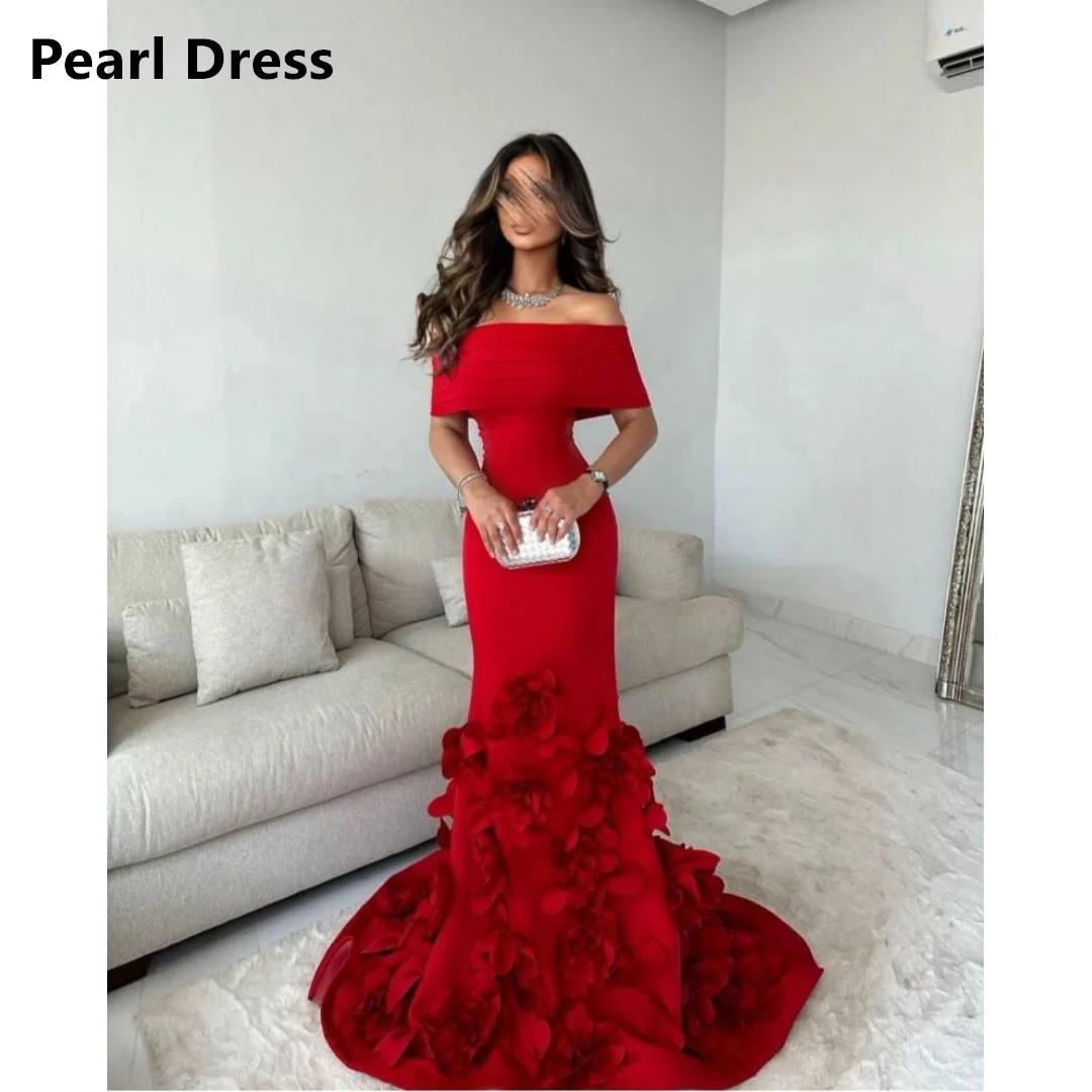 

Pearl Fish Tail Luxurious Women's Evening Dresses for Special Occasions Off the Shoulders Custom Made Appliqué Embroidery Dress