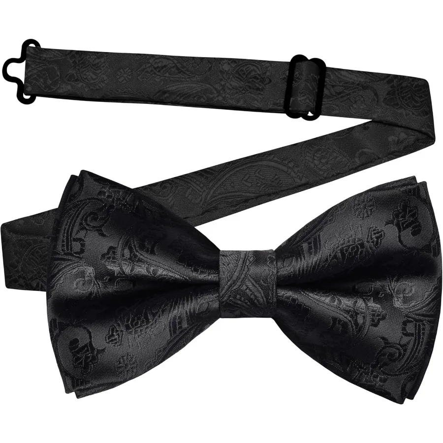 Элегантный мужской комплект галстуков-бабочек с узором пейсли и носовым платом, жаккардовые тканые регулируемые предварительно завязанные галстуки-бабочки, нагрудные и запонки для F