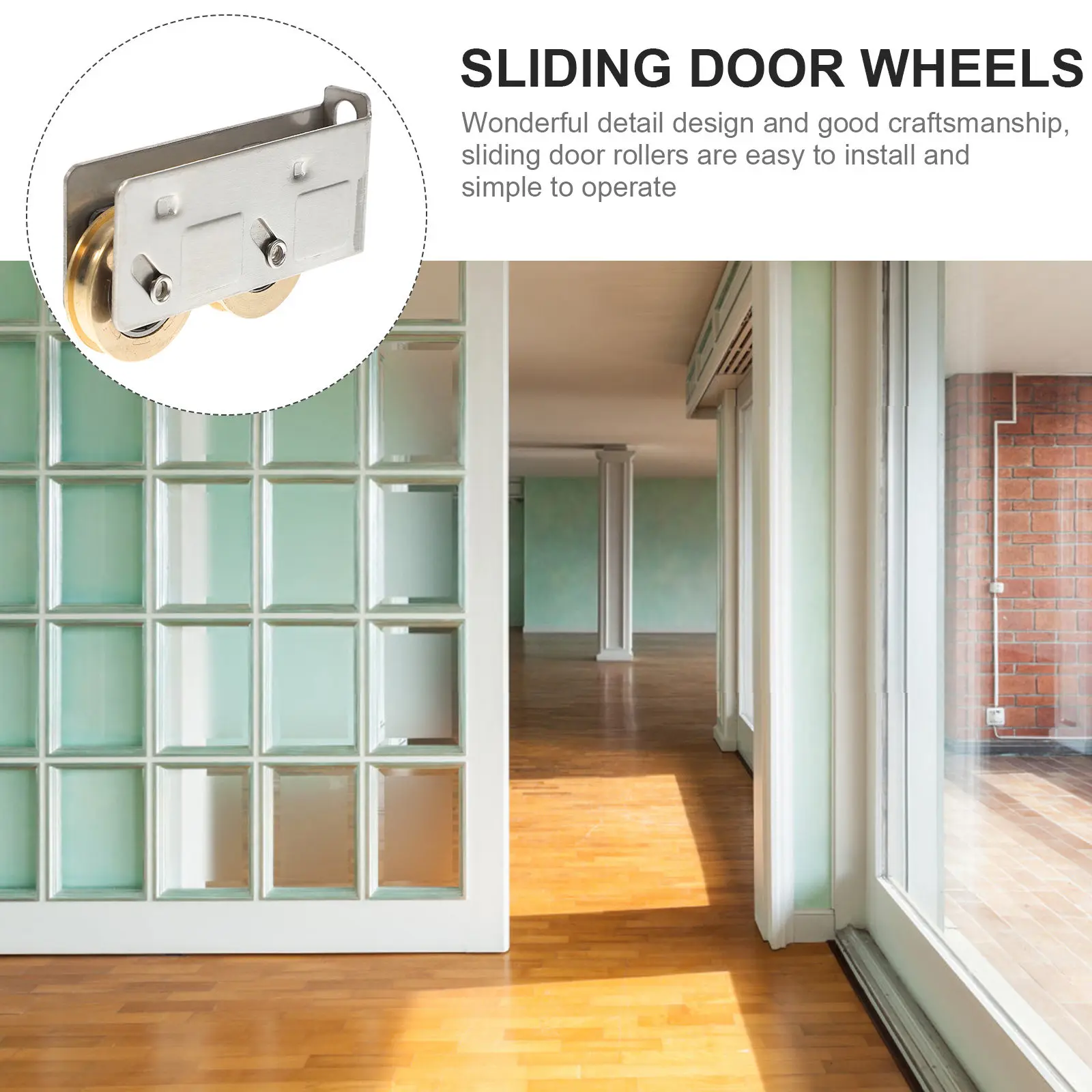 

2 шт. медных роликов для раздвижных дверей, устойчивых к окислению, для замены фурнитуры, обеспечивающие плавную работу