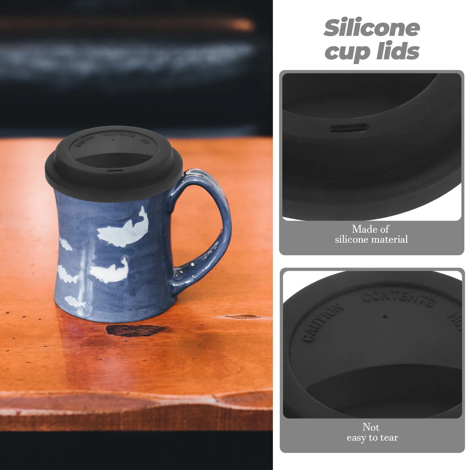 

3pcs Round Silicone Lids Flexible Leak-Proof Mug Covers Reusable Universal Cup Lids For Coffee Tea Ceramic Glass Cups Home