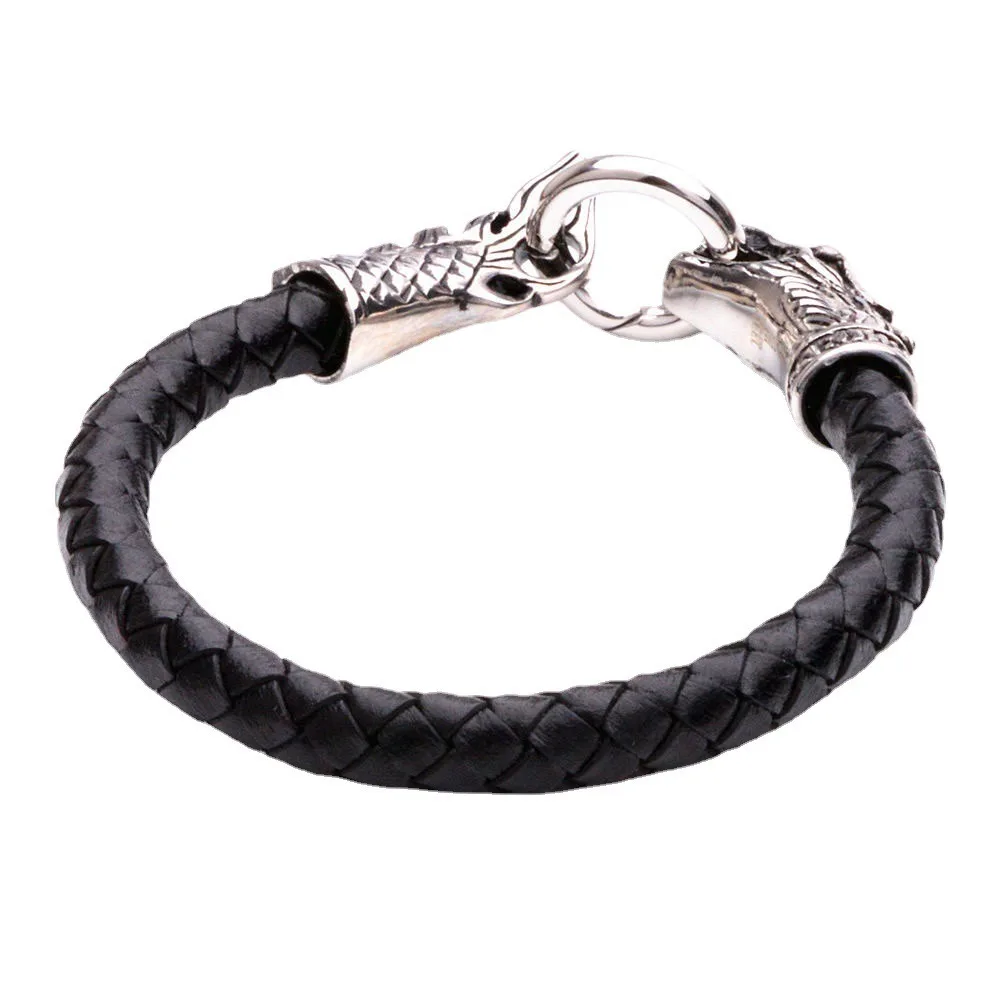 European and American Trendy Personalized Faucet Automatic Buckle Exquisite Men's Leather Bracelet