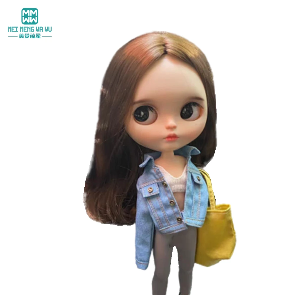 Blyth doll clothes azon OB22 OB24 fashion sweatshirt denim jacket legging shoulder backpack doll accessories