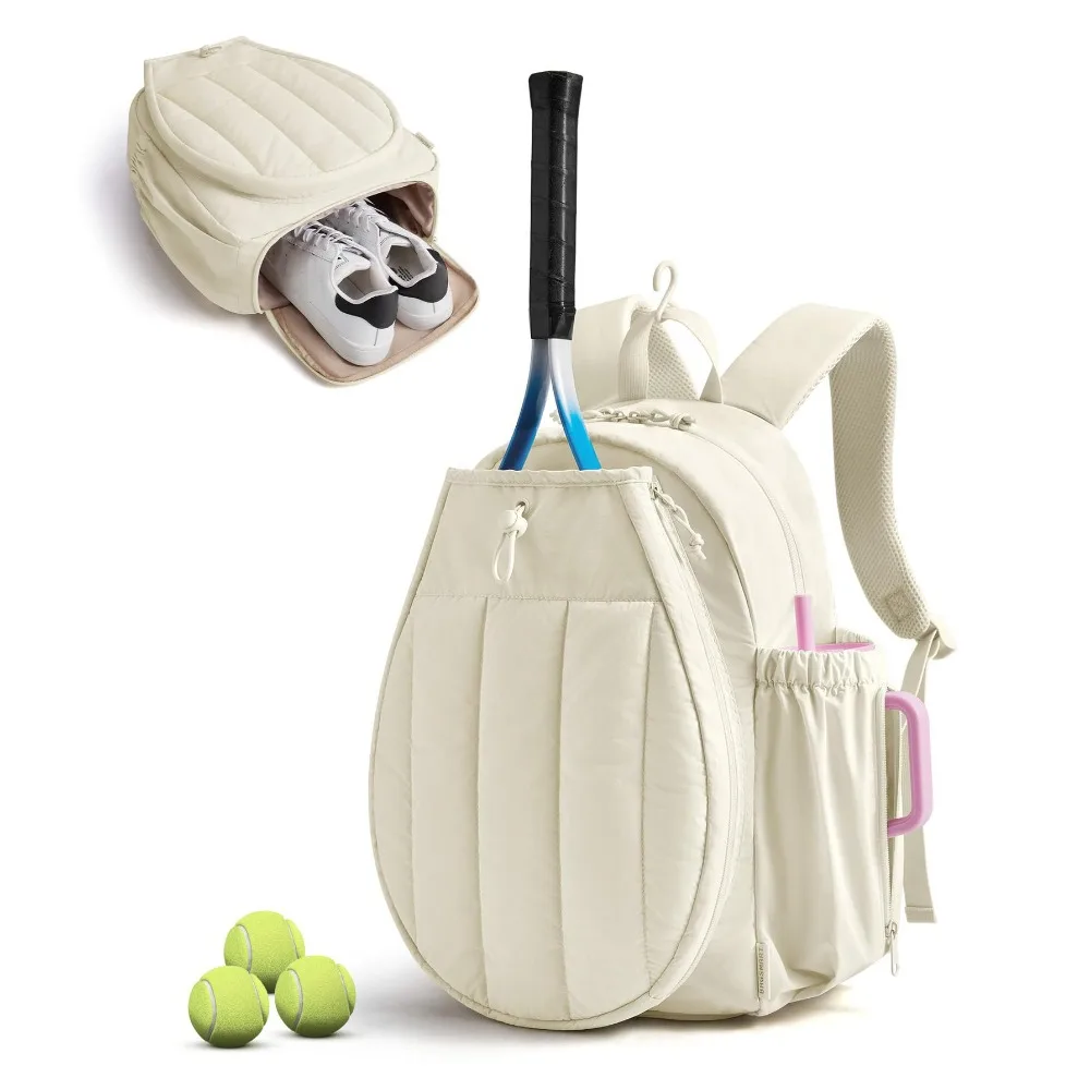 large-capacity-tennis-backpack-adjustable-waterproof-pickleball-racket-bag-comfortable-with-shoes-bag-pickleball-paddle-cover