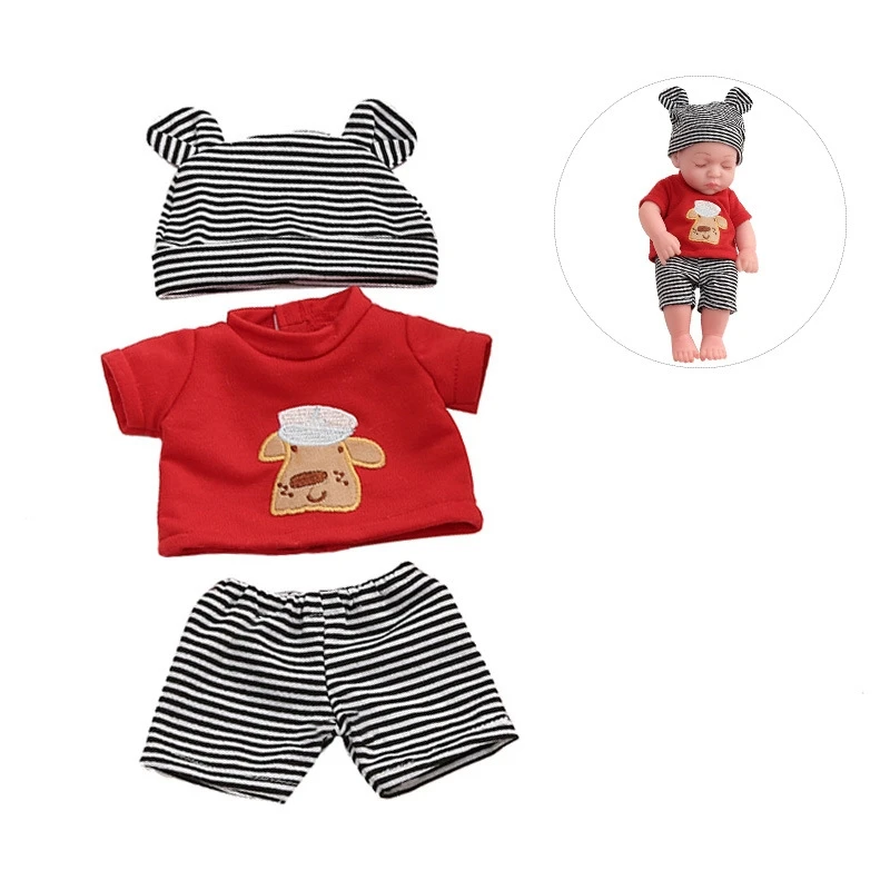 3Pcs Baby Dolls Boy Clothes 11 inch Bear Outfit Accessories Sets Fit 11