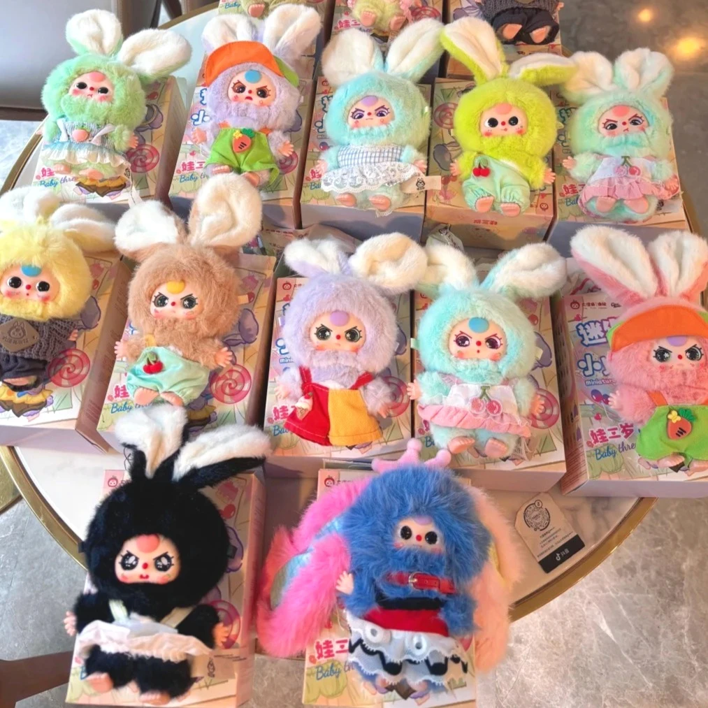 

Authentic Baby Three Mini Rabbit Series Blind Box Vinyl Face Bag Pendant Fashion Mystery Box Doll Desktop Ornament Surprise Gift