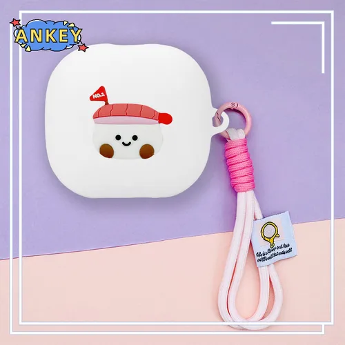 Imagen 2 del producto Para Sony LinkBuds Fit, LinkBuds funda de silicona abierta WF-LS910N WF-L910 cubierta protectora suave de dinosaurio auriculares cuerda de cordón de piel