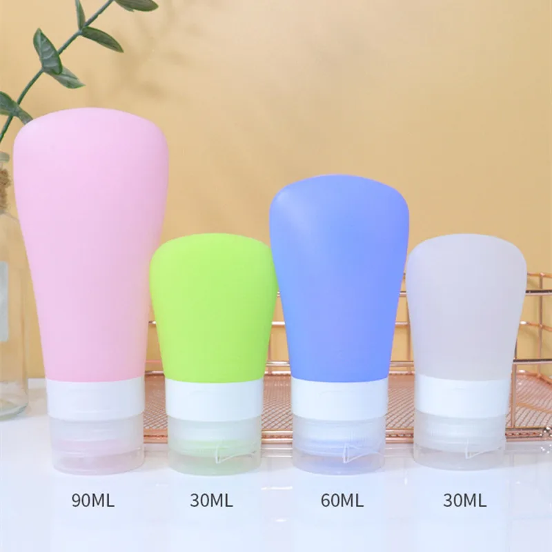 3Pcs/Lot Suction Cup Silicone Dispenser Bottle Portable Cosmetic Empty Refillable Bottle Shower Gel Shampoo Wash Storage Bottle