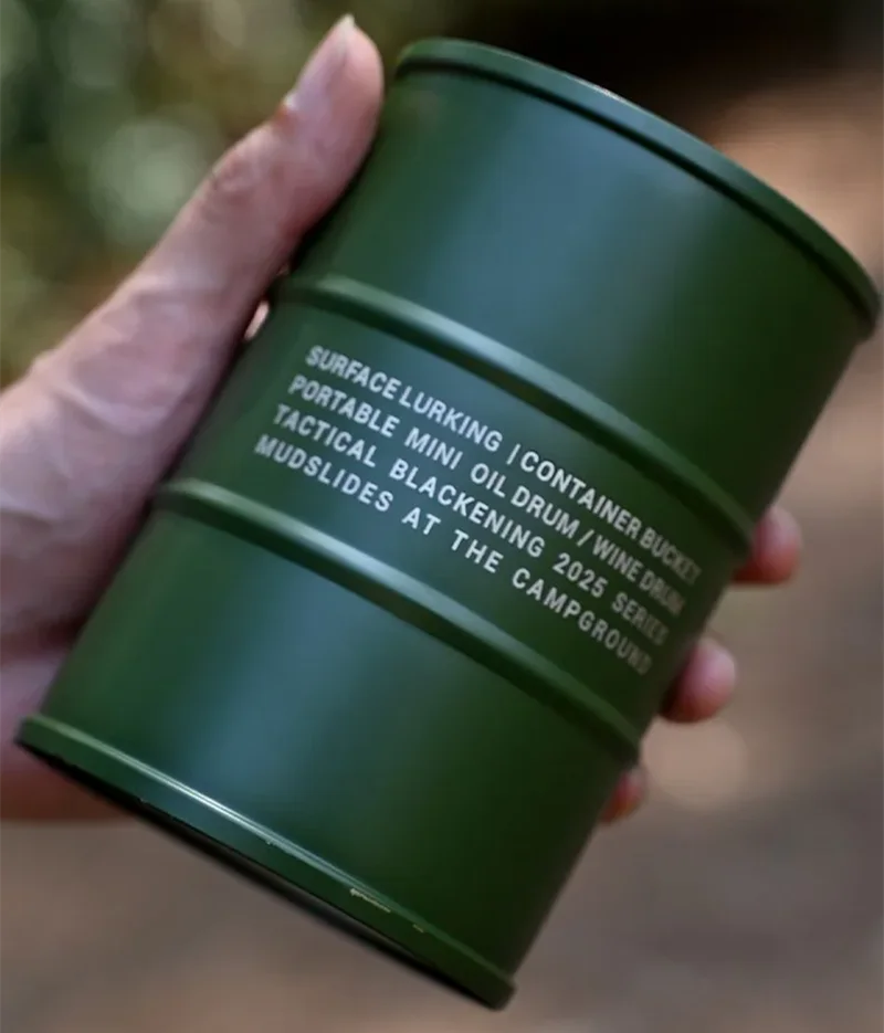 

Wine Beverage Bucket Bottle GO PEAK Outdoor 304 Stainless Steel 750ML Portable Cylindrical Pot Camping Fuel Wine Pot Fuel Barrel