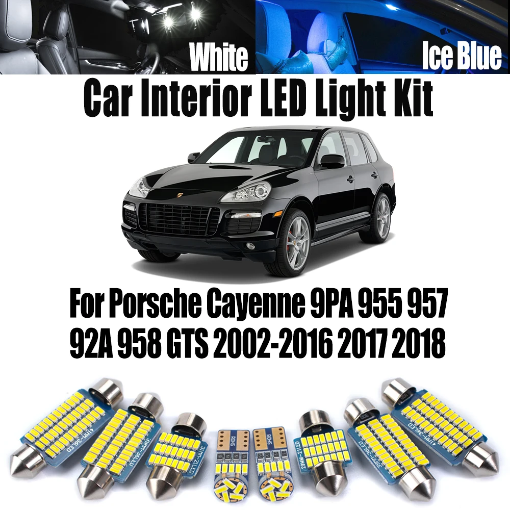 Canbus para Porsche Cayenne 9PA 955 957 92A 958 GTS 2002- 2017 2018 accesorios de bombilla de coche LED lectura Interior mapa Kit de luz de maletero