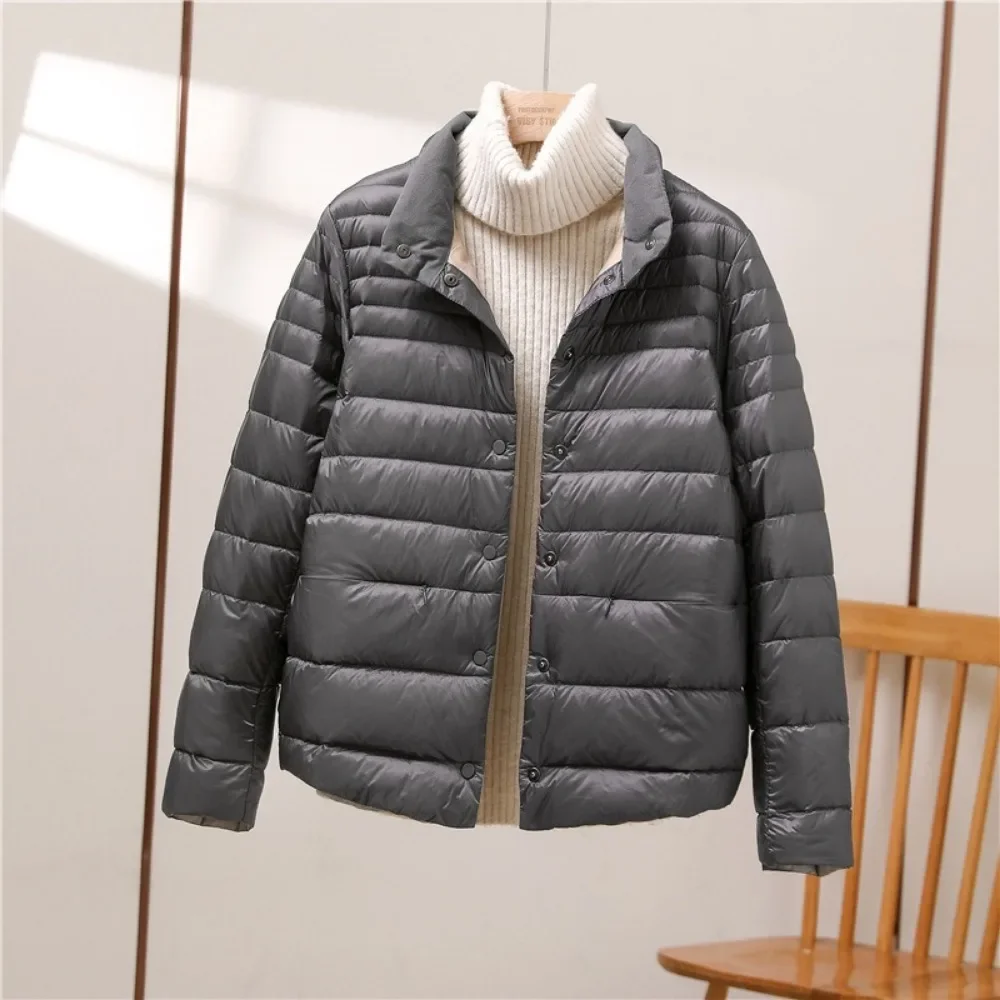 Winter Coats Jackets Women 2024 Woman Casual Warm Down Jacket Light Thin Long-sleeved Puffer Coat Short Slim Down Lapel Outwears