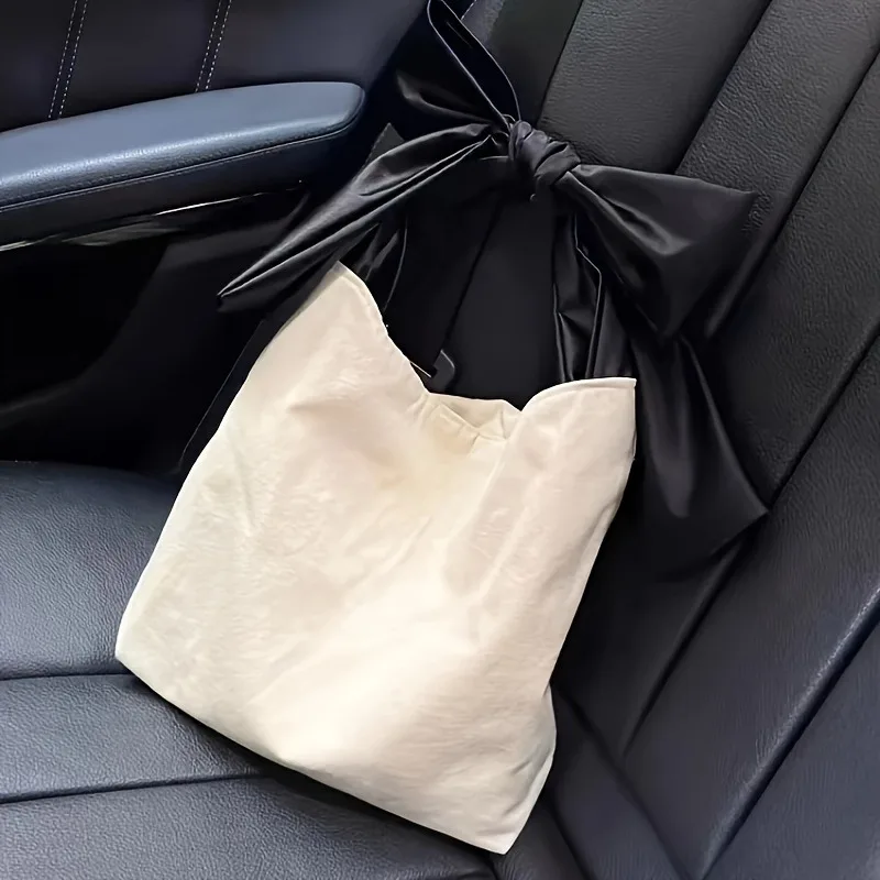 

Элегантная женская сумка с бантом, съемный плечевой ремень, стильная и простая сумка для покупок большой вместимости, сумки на плечо