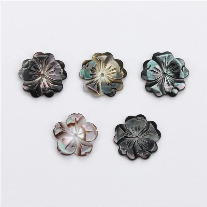 Natural Pearl Shell Flower Carved High Quality Mother oF Pearl Shell Flower Charms for DIY Jewelry Making Accessories Decor.
