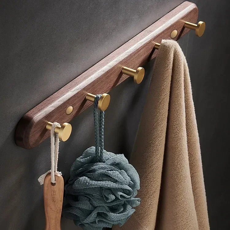 Wood Wall Hanging Hook, Damp-proof, Bathroom Towels, Key Holder, Clothes Hanger, Coat Hook, Hat, Scarf, Handbag Storage