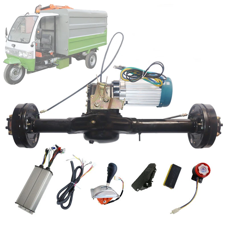 143cm4000w Brushless Motor Shift Rear Axle Kit Heavy Oil Brake Suspension Axle Modification Project Electric Tricycle