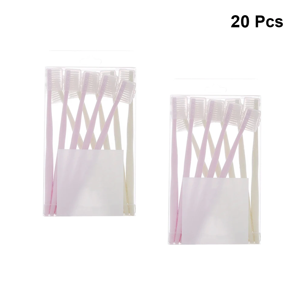 

20 Pcs Bamboo Toothbrushes Bristles Tool Small Head Design Portable Easy to Carry Household Use
