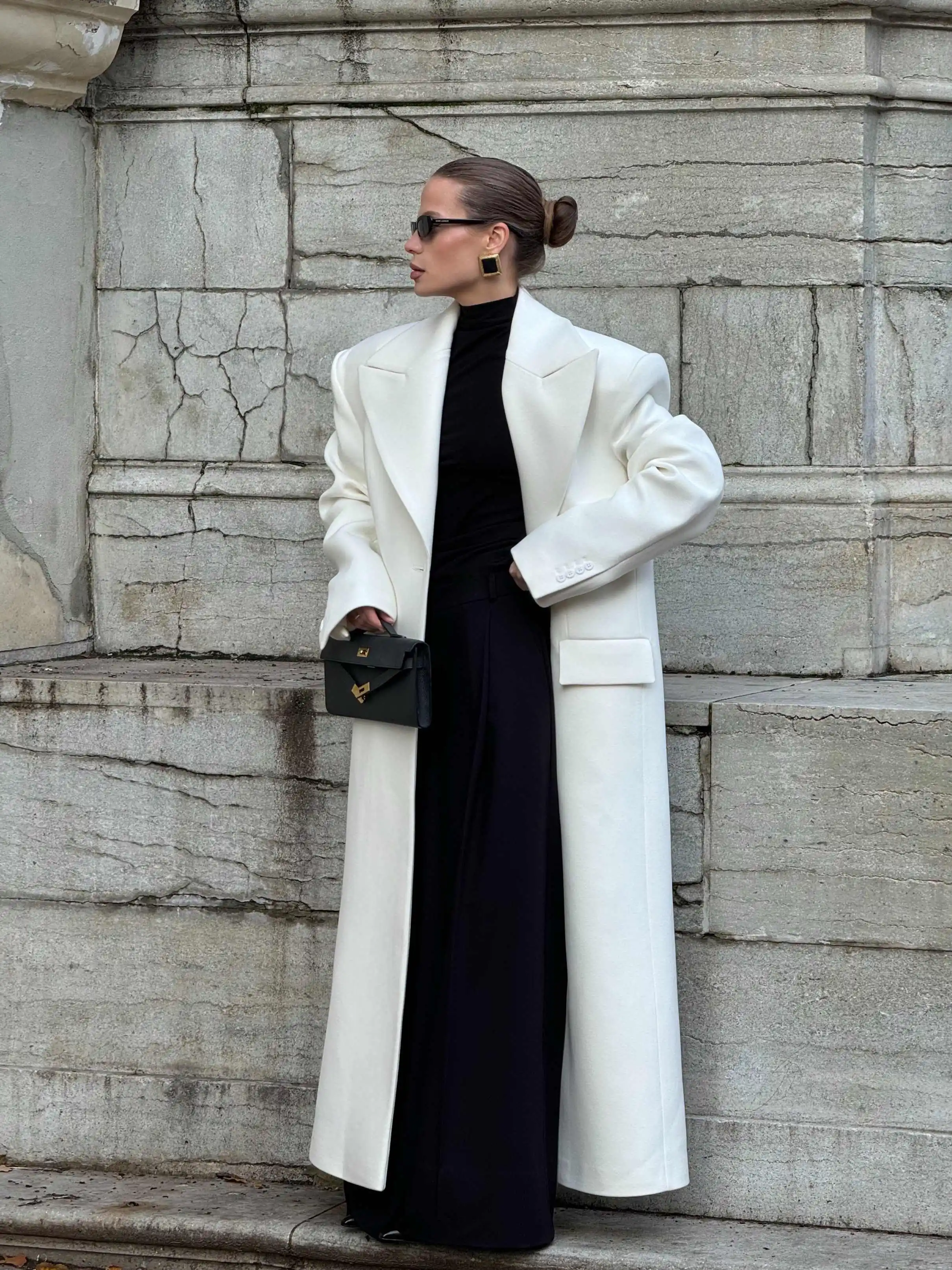 เสื้อโค้ทยาวผ้าผสมวูล ปกแหลม ท - Tailored Coat Wool บทวิจารณ์และราคา