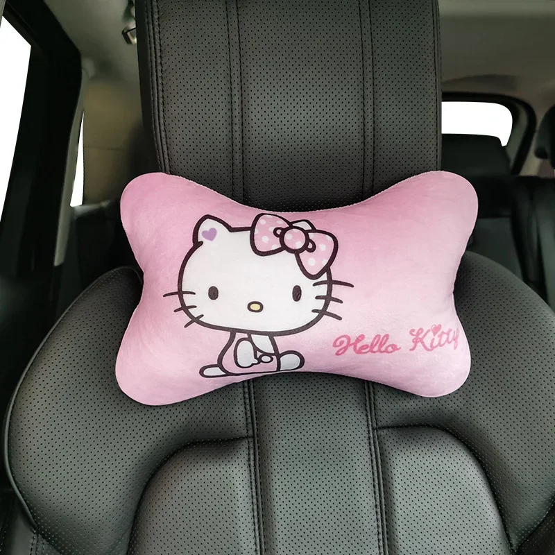 Anime Kawaii Sanrio My Melody Kuromi Hellokittys Cinnamoroll Car Pillow Decorate Headrest Neck Short Plush Bone Pillow Plushie