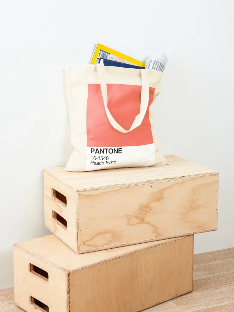 Pantone Peach Echo Tote Bag university shopper bag Candy bags Shopper bag Big