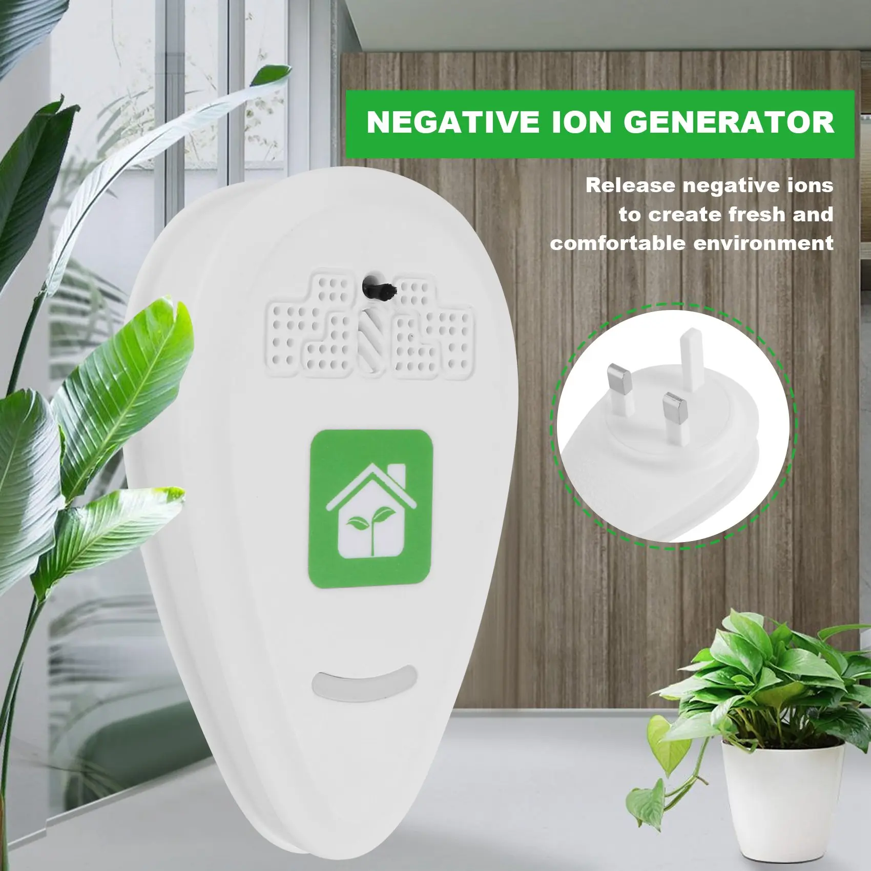 Plug in Air Purifier Mini Portable 5-12 Million Negative Ion Air Purifier for Bedroom Kitchen Bathroom Office UK Plug