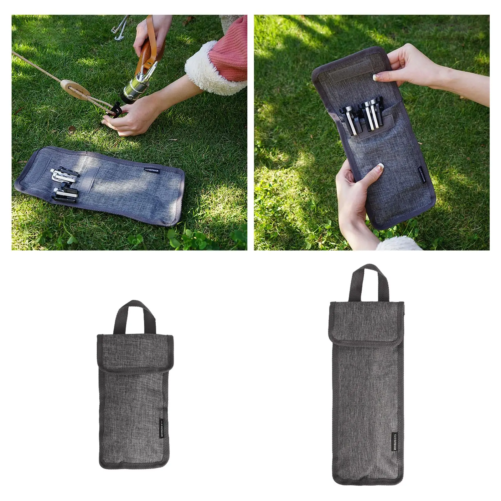 Camping Ground Nail Storage Pouch Tent Accessories Oxford Cloth Tent Nails Pouch Tent Peg Bag for Backpacking Picnic