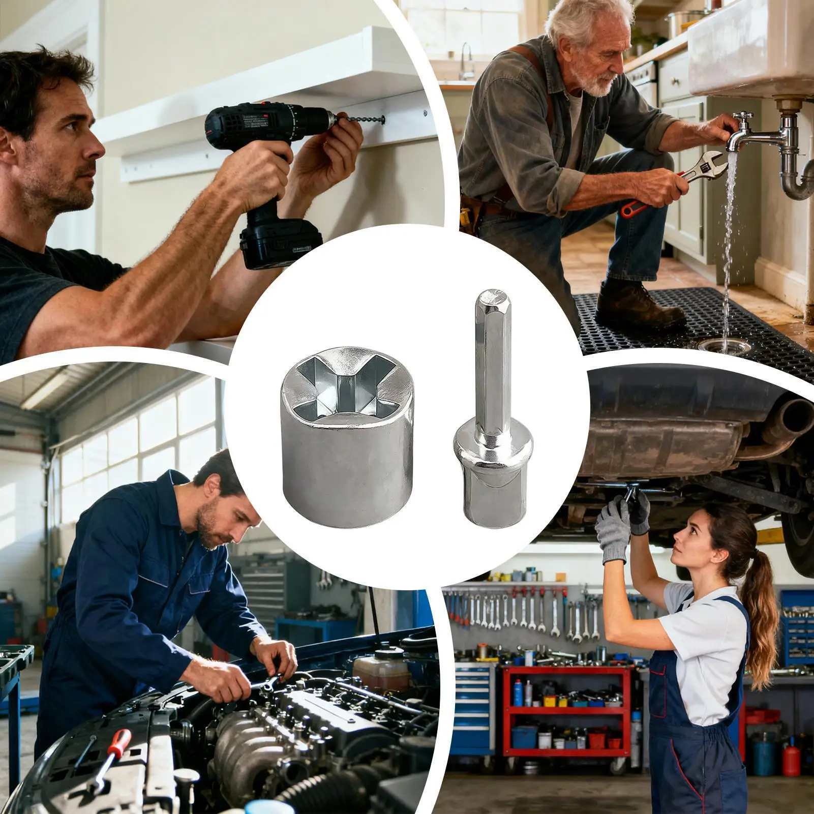 

Универсальный стальной антикоррозийный адаптер-насадка для бура/шнека для прицепов, автодомов, лодок, автомобилей, грузовиков, газонокосилок и другой техники