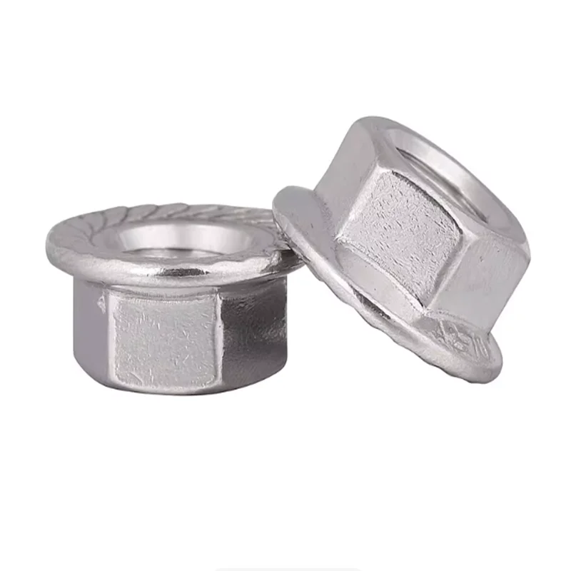 10pcs Inch 1/4 5/16 3/8 1/2 6-32 8-32 10-24 Unc America Coarse Form Lock Metal Heavy Prevailling Torque Flange Hexagon Nut