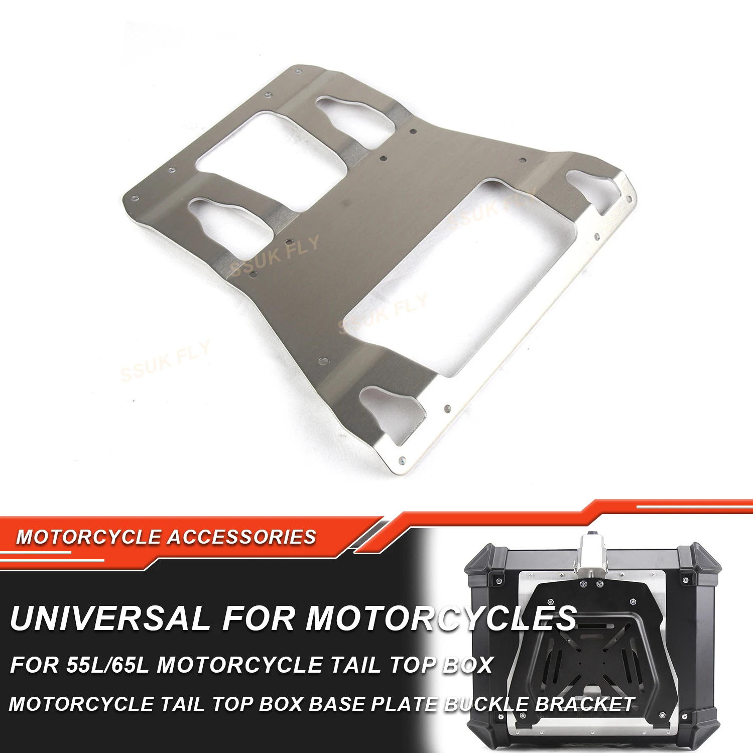 

For 55L 65L Motorcycle Top Box Base Plate Bracket Rear Trunk Tool Luggage Helmet Case Quick Release Shelf Holder Support Kit