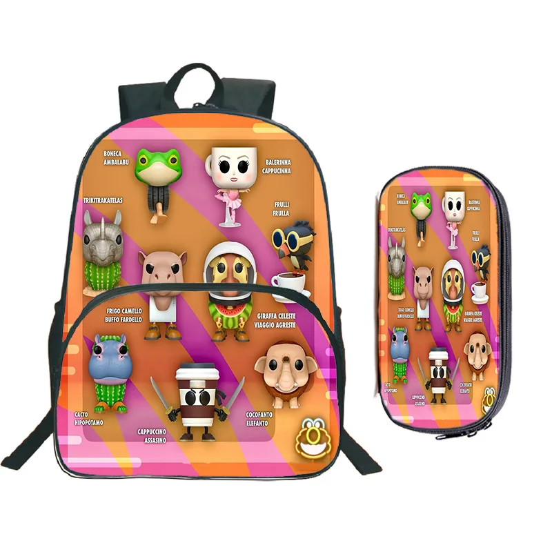 

Рюкзак Tungtung Sahur с 3D принтом, забавная игра, итальянский комплект Brainrot, комплект из 2 предметов, рюкзаки, чехол для ручек, детская школьная сумка, рюкзаки Bombombini