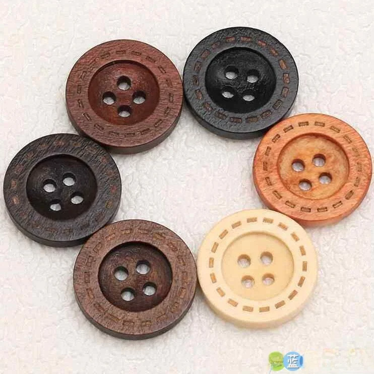 

Ретро-деревянная пуговица для детской одежды, рубашек, кардиганов, декоративная круглая деревянная пуговица, универсальная для домашней одежды и текстиля