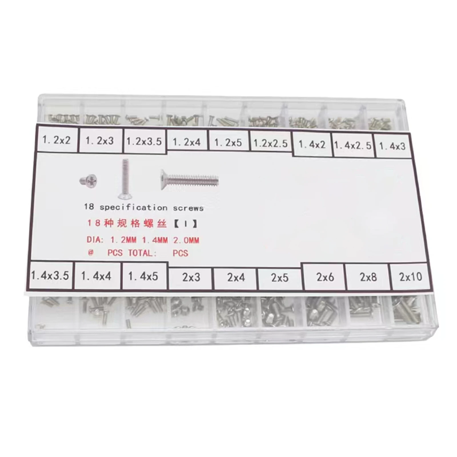 

500PCS 18 Sizes Silver Mini Steel Screws Phillips Head Tiny Screws For Watch Back Case Eyeglass Sunglass Repair Micro Screws